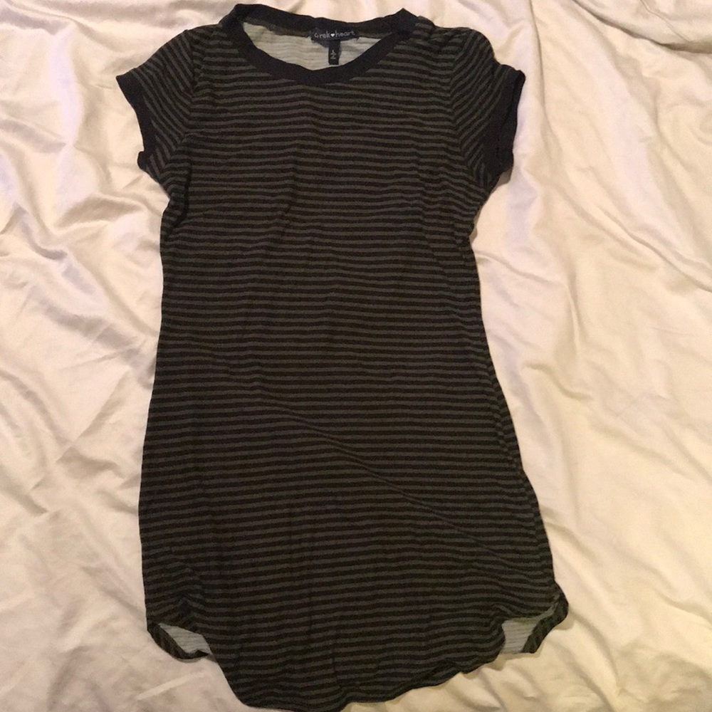 Dark geez and black dress